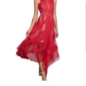 BCBGMaxAzria Vibrant Red High Low Dress
